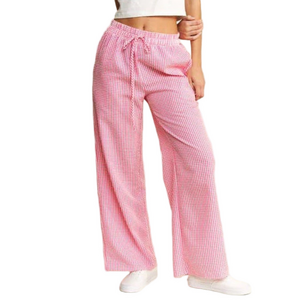 Red/White Gingham Women's Pants 2XL